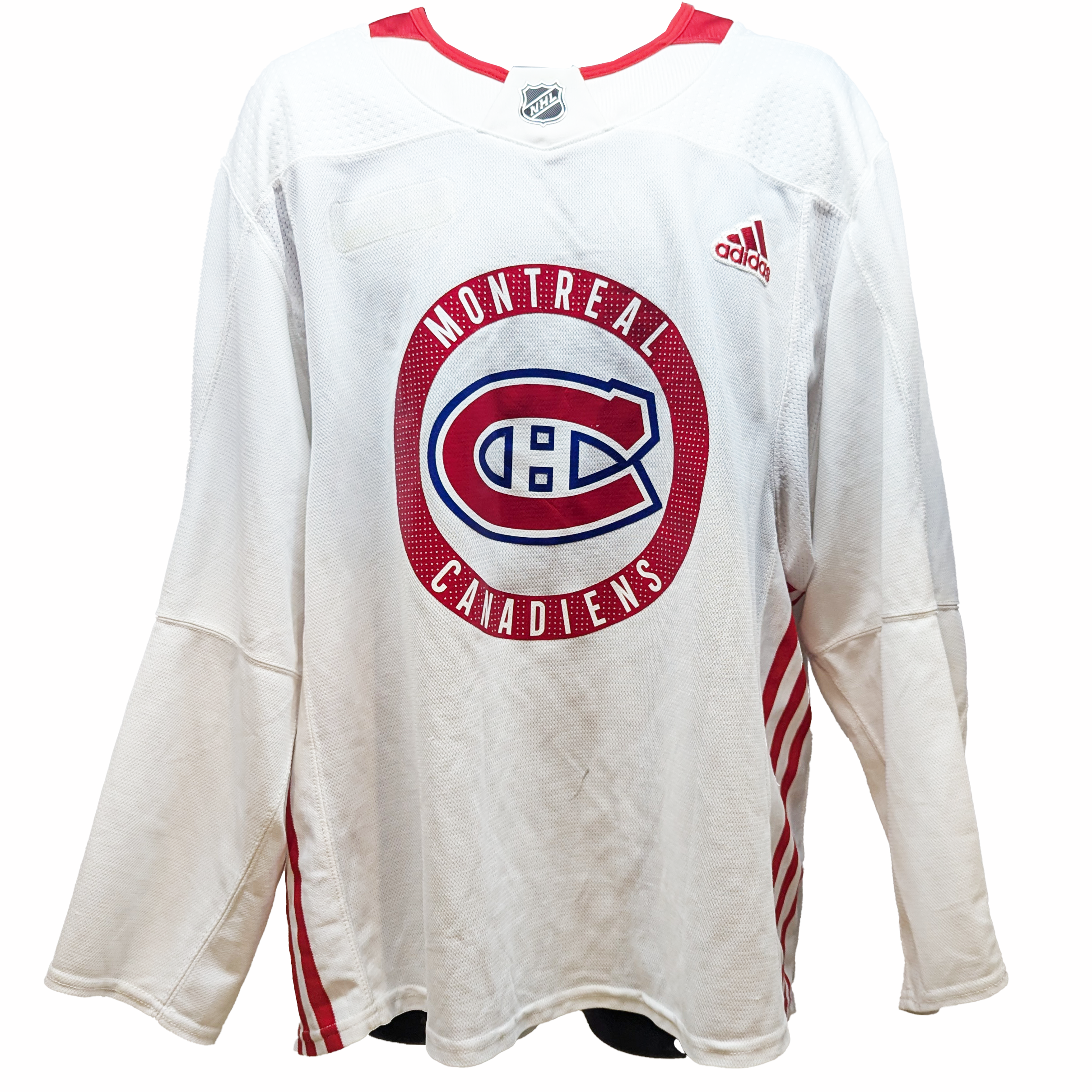 LNH - Maillot d'entraînement Adidas des Canadiens de Montréal d'occasion (blanc)